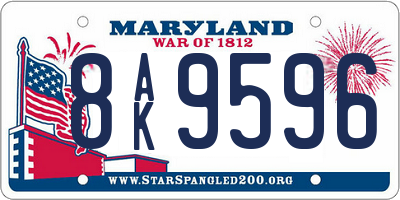 MD license plate 8AK9596