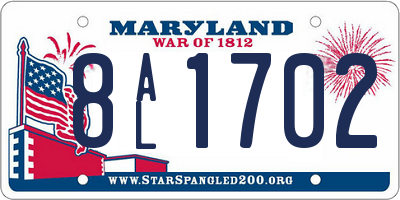 MD license plate 8AL1702