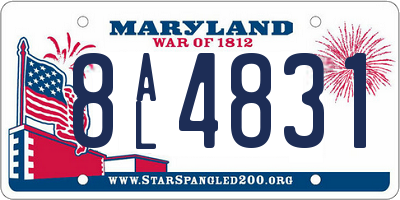 MD license plate 8AL4831