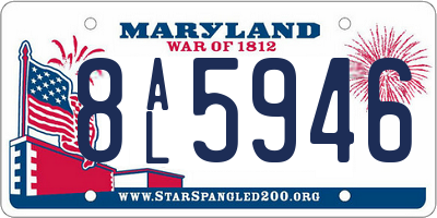 MD license plate 8AL5946