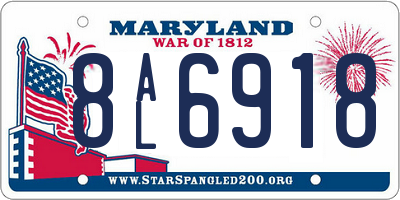 MD license plate 8AL6918