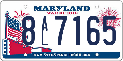 MD license plate 8AL7165