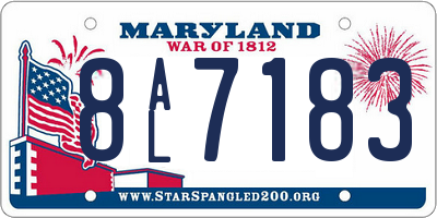 MD license plate 8AL7183