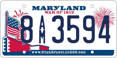 MD license plate 8AM3594