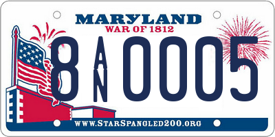 MD license plate 8AN0005