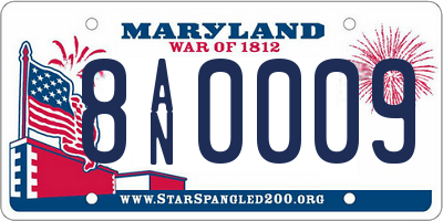 MD license plate 8AN0009