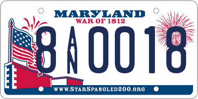 MD license plate 8AN0018