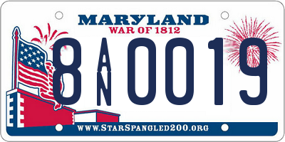 MD license plate 8AN0019