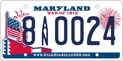 MD license plate 8AN0024