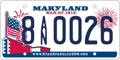 MD license plate 8AN0026