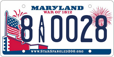 MD license plate 8AN0028