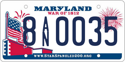 MD license plate 8AN0035