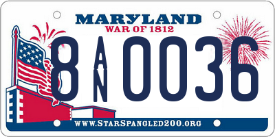 MD license plate 8AN0036