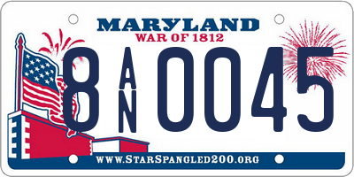 MD license plate 8AN0045