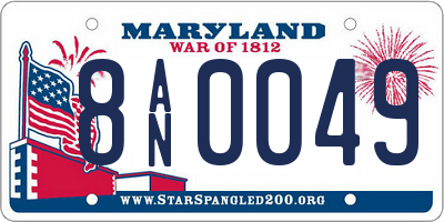 MD license plate 8AN0049