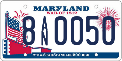 MD license plate 8AN0050