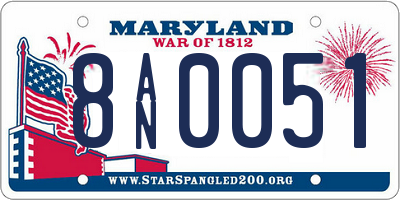 MD license plate 8AN0051