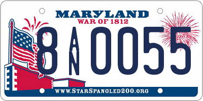 MD license plate 8AN0055