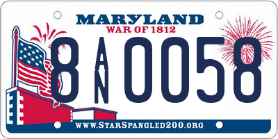 MD license plate 8AN0058