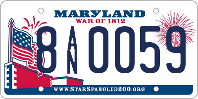 MD license plate 8AN0059