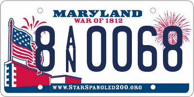 MD license plate 8AN0068
