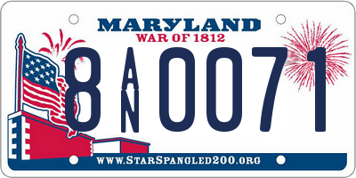 MD license plate 8AN0071