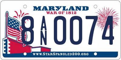 MD license plate 8AN0074