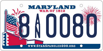 MD license plate 8AN0080