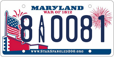 MD license plate 8AN0081