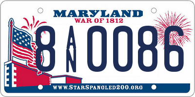 MD license plate 8AN0086