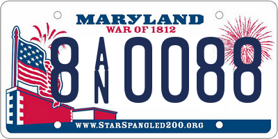 MD license plate 8AN0088