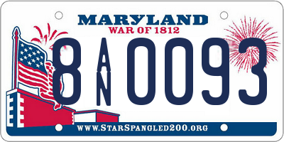 MD license plate 8AN0093