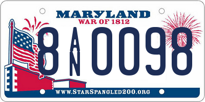 MD license plate 8AN0098