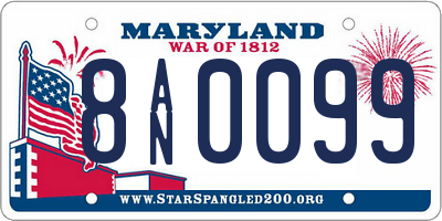 MD license plate 8AN0099