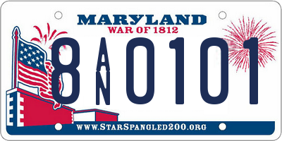 MD license plate 8AN0101
