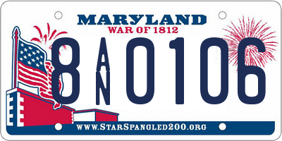 MD license plate 8AN0106