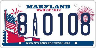 MD license plate 8AN0108
