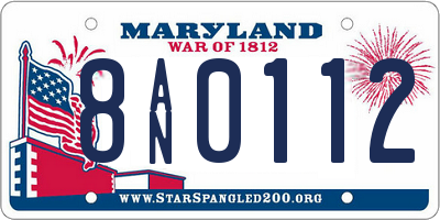 MD license plate 8AN0112