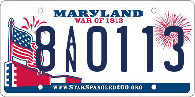 MD license plate 8AN0113