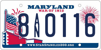 MD license plate 8AN0116