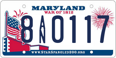 MD license plate 8AN0117