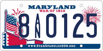 MD license plate 8AN0125