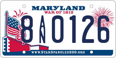 MD license plate 8AN0126