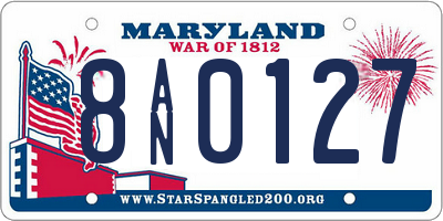MD license plate 8AN0127
