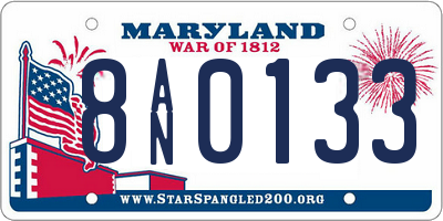 MD license plate 8AN0133