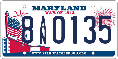 MD license plate 8AN0135