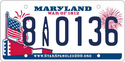 MD license plate 8AN0136