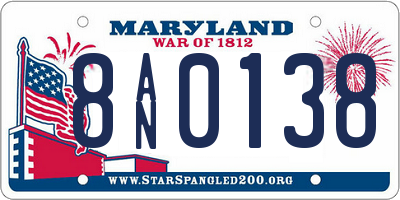 MD license plate 8AN0138