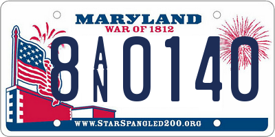 MD license plate 8AN0140