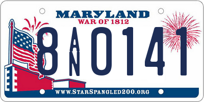 MD license plate 8AN0141